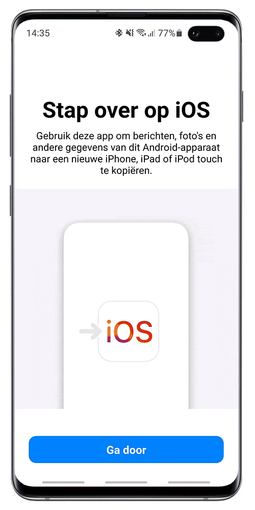 Stap over op iOS app